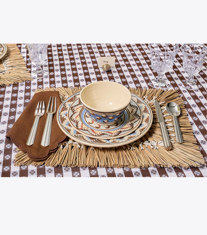 Scalloped Dinner Linen Napkin, Set of 6