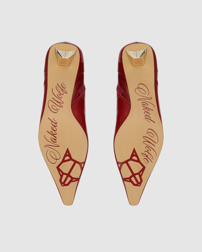 Tempting Crinkle Patent Leather Red