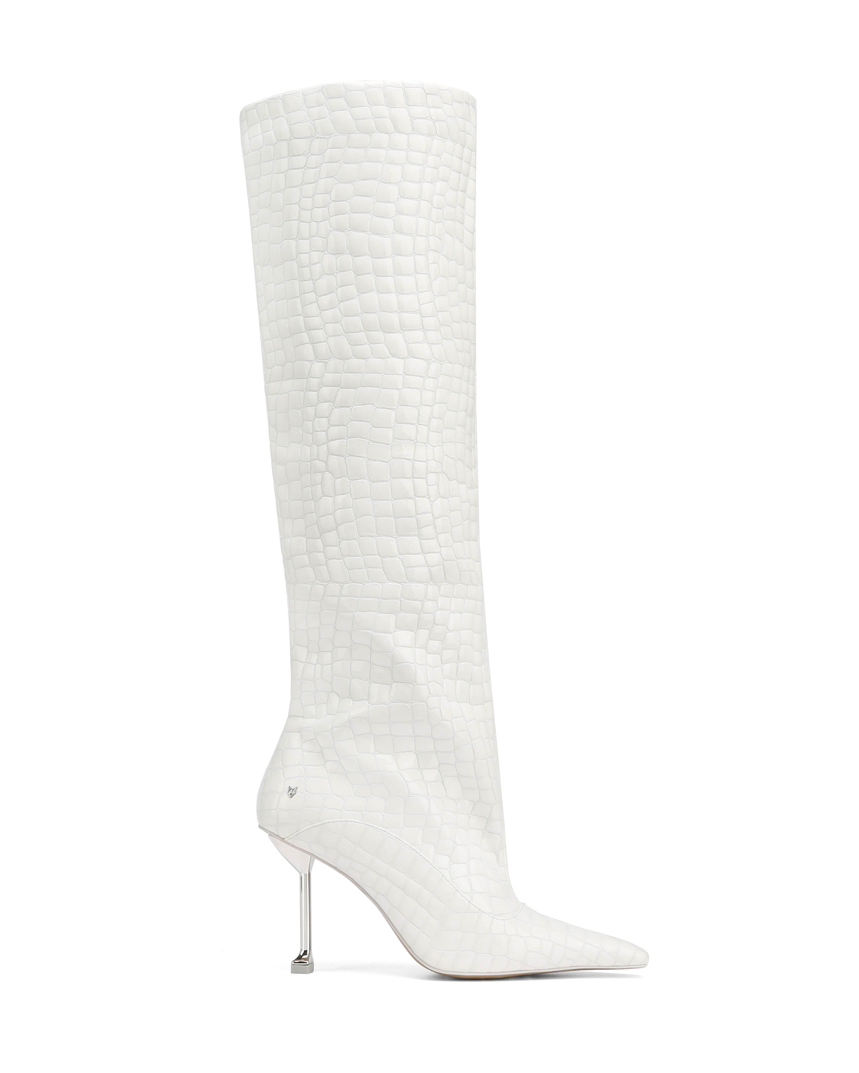 Texas White Croc Patent Leather