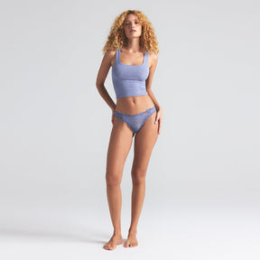 STRETCH LACE DIPPED THONG 3-PACK | IVORY MULTI
