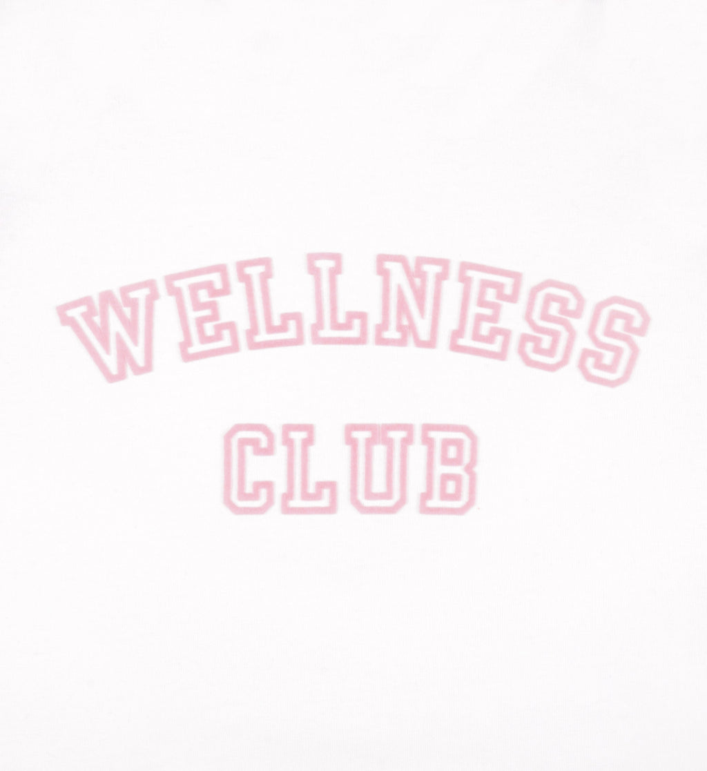 Wellness Club Flocked Baby Tee - White/Pink Dolphin