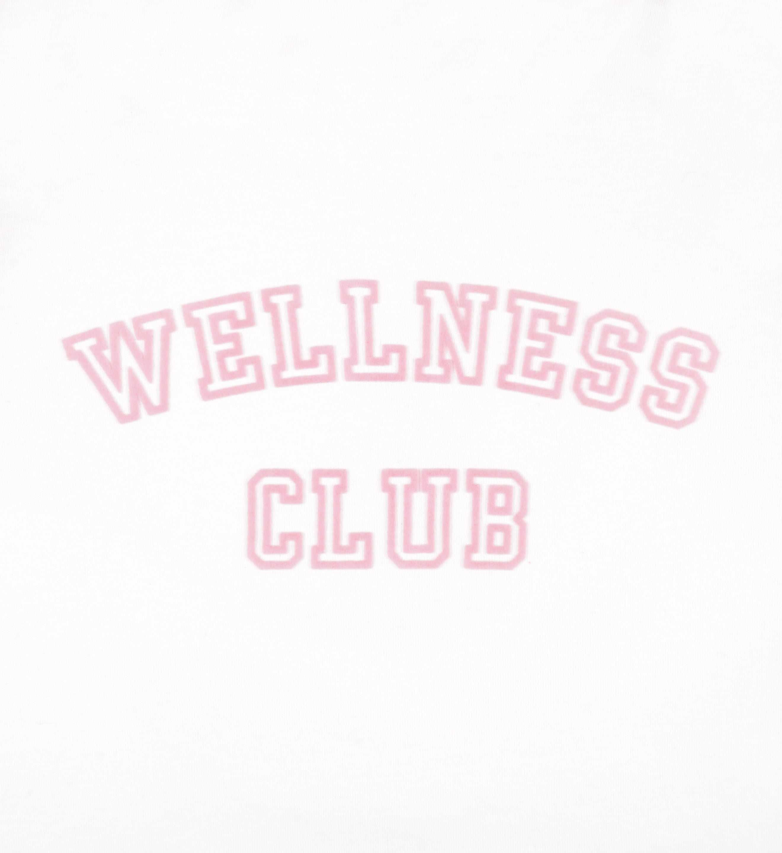 Wellness Club Flocked Baby Tee - White/Pink Dolphin