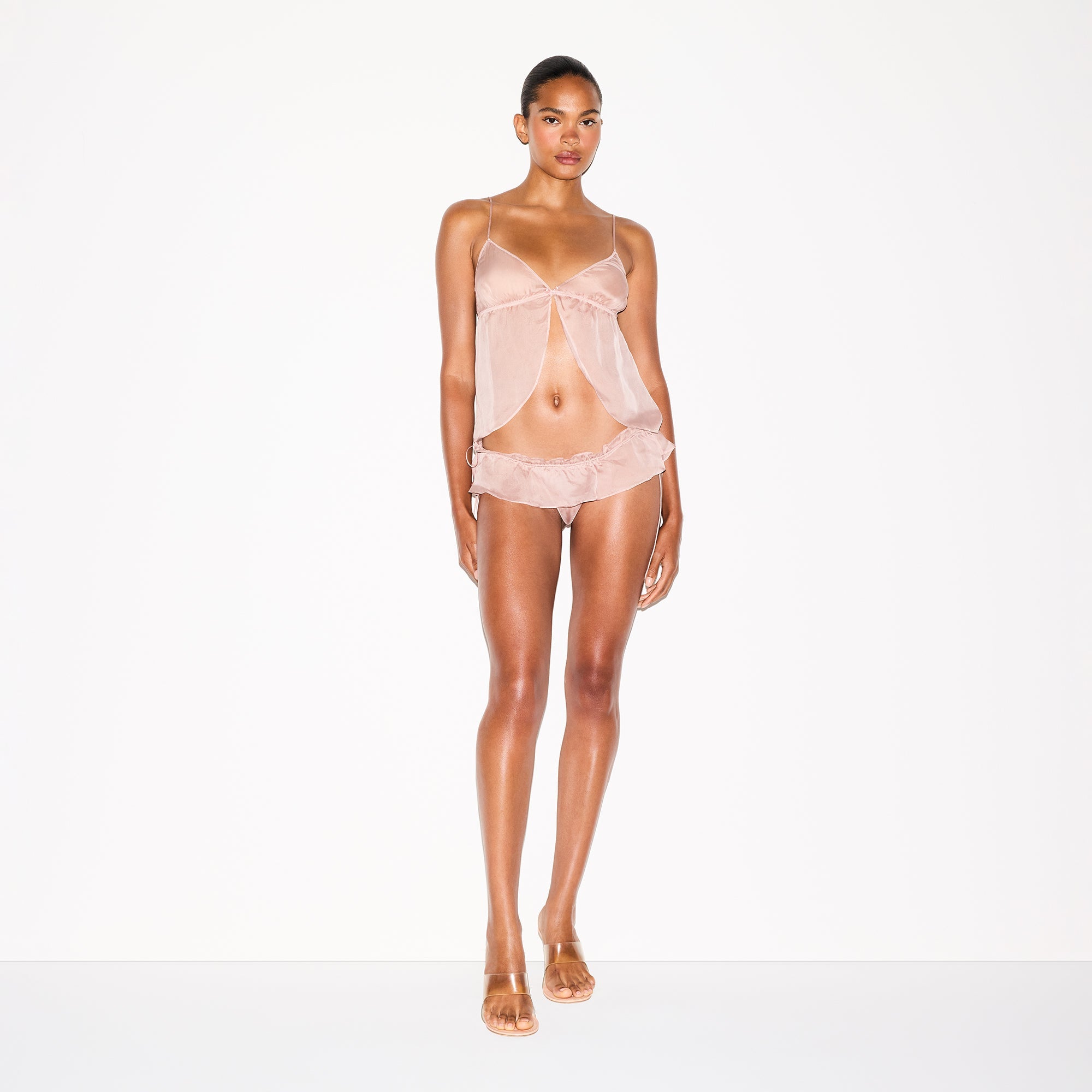 SKIMS ROMANCE BABYDOLL TOP | LIGHT FAWN