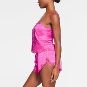 SKIMS JACQUARD LACE CAMI | HOT PINK
