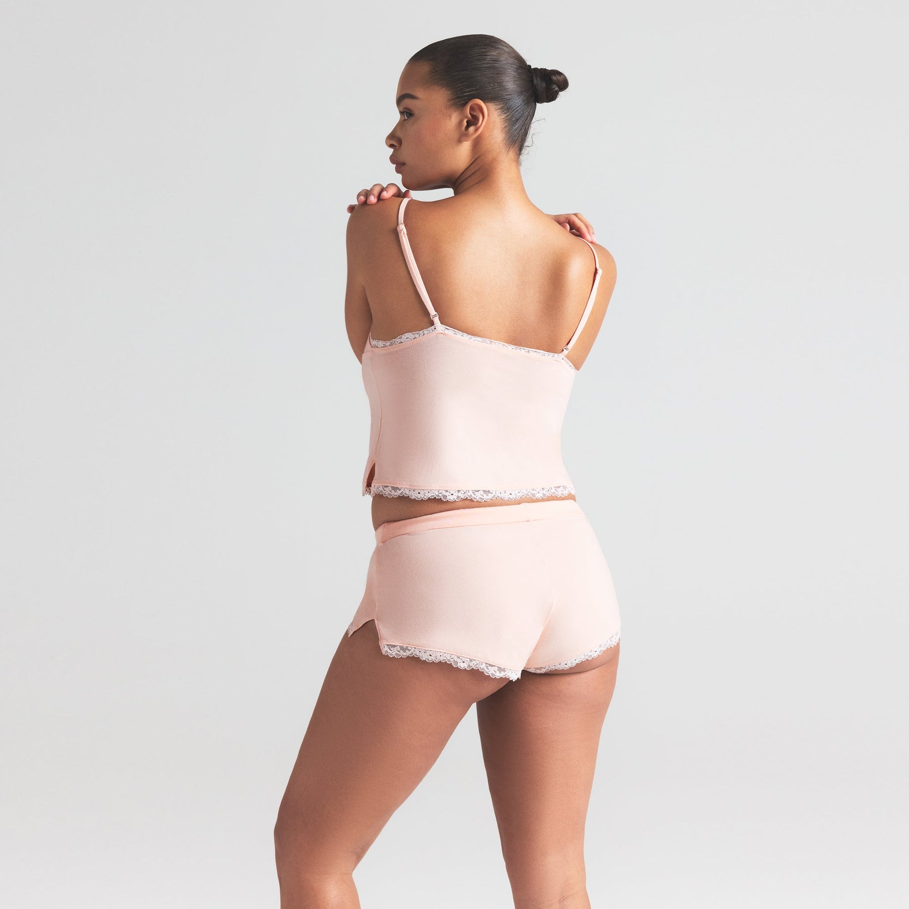 COTTON JERSEY LACE CAMI AND SHORT SET | PRIMROSE