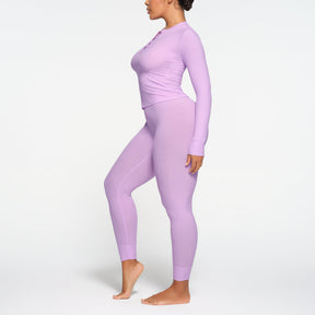 SOFT LOUNGE LONG SLEEVE HENLEY | SUGAR PLUM