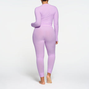 SOFT LOUNGE LONG SLEEVE HENLEY | SUGAR PLUM