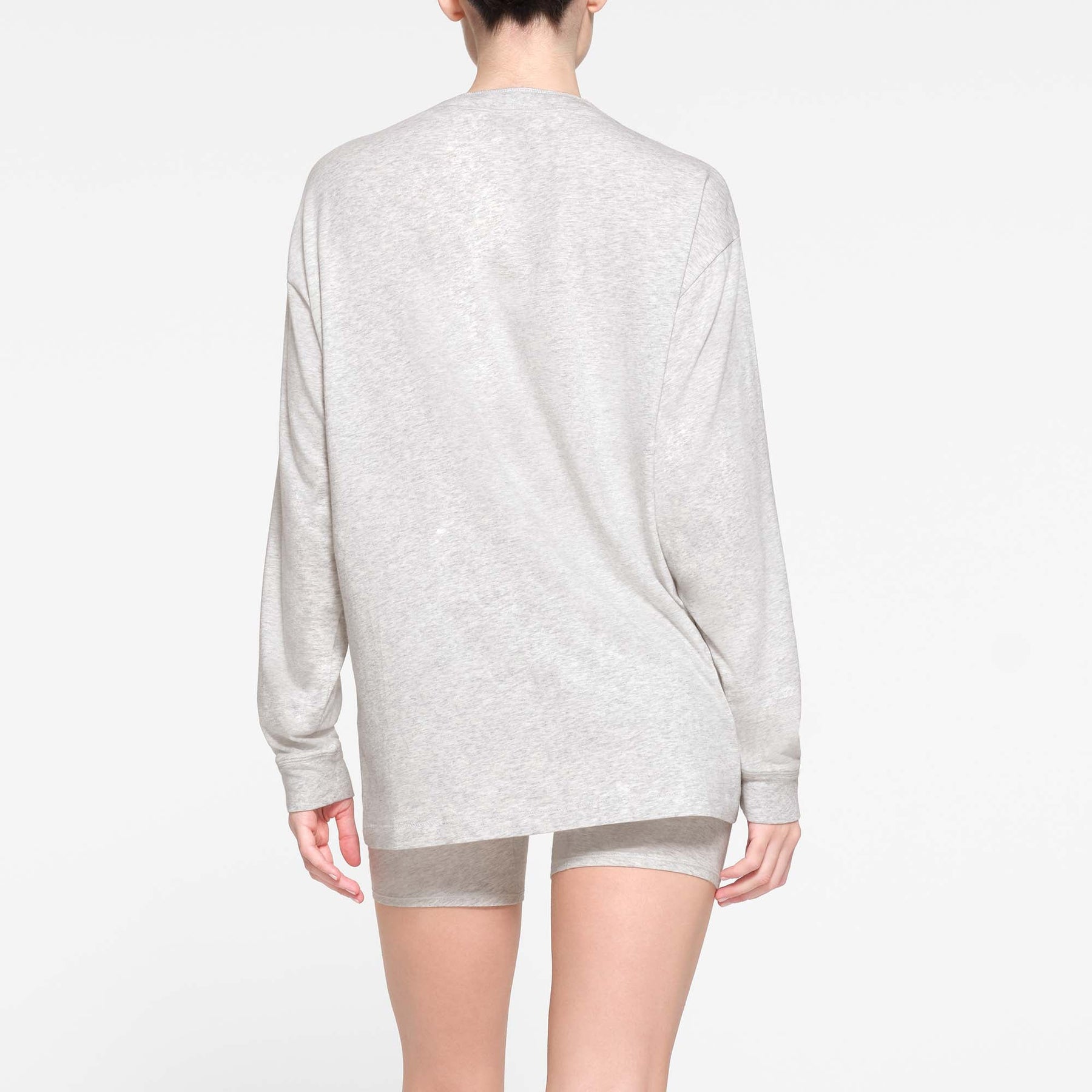 BOYFRIEND LONG SLEEVE HENLEY | LIGHT HEATHER GREY