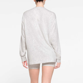 BOYFRIEND LONG SLEEVE HENLEY | LIGHT HEATHER GREY