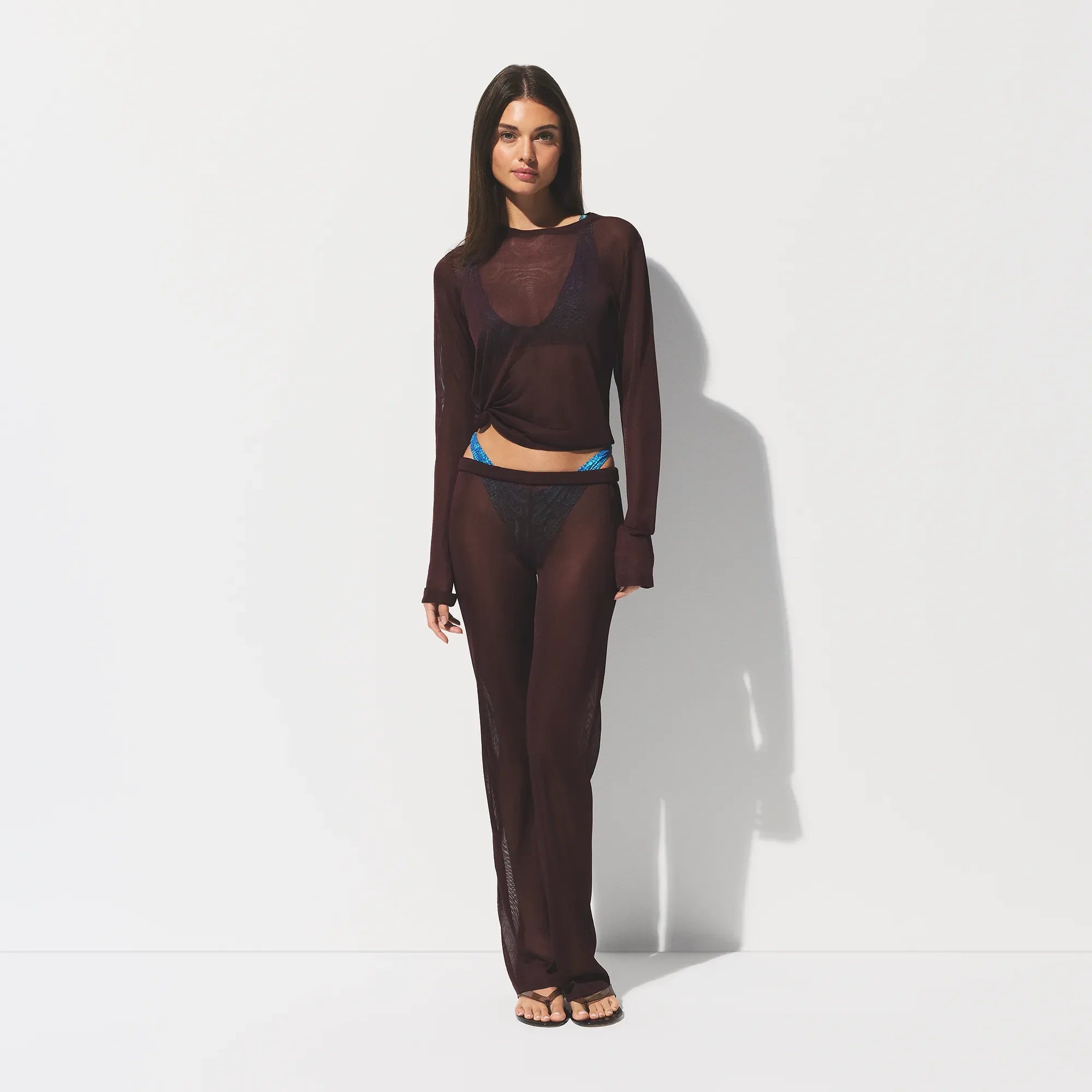 Slinky Knit Crew Neck Long Sleeve Top