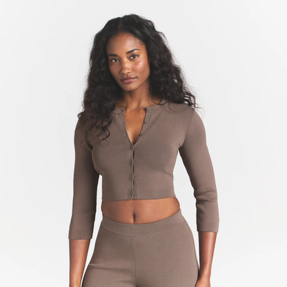 Refined Knit Cropped Cardigan