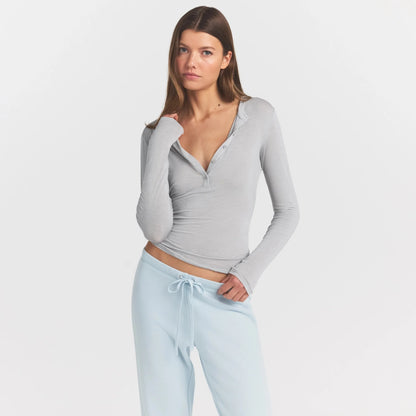 Sheer Modal Crewneck Henley