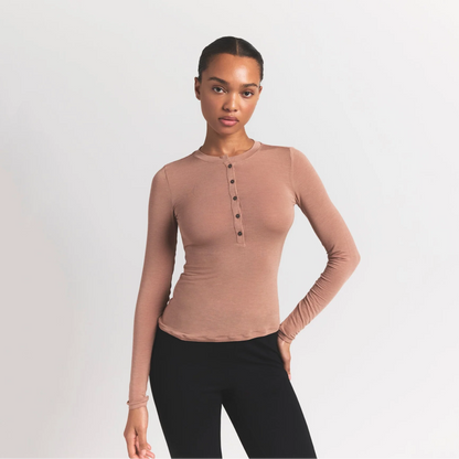 Sheer Modal Crewneck Henley