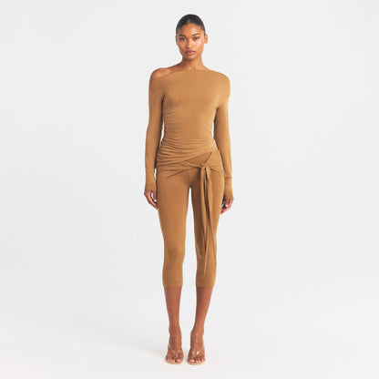 Cupro Jersey Asymmetrical Top
