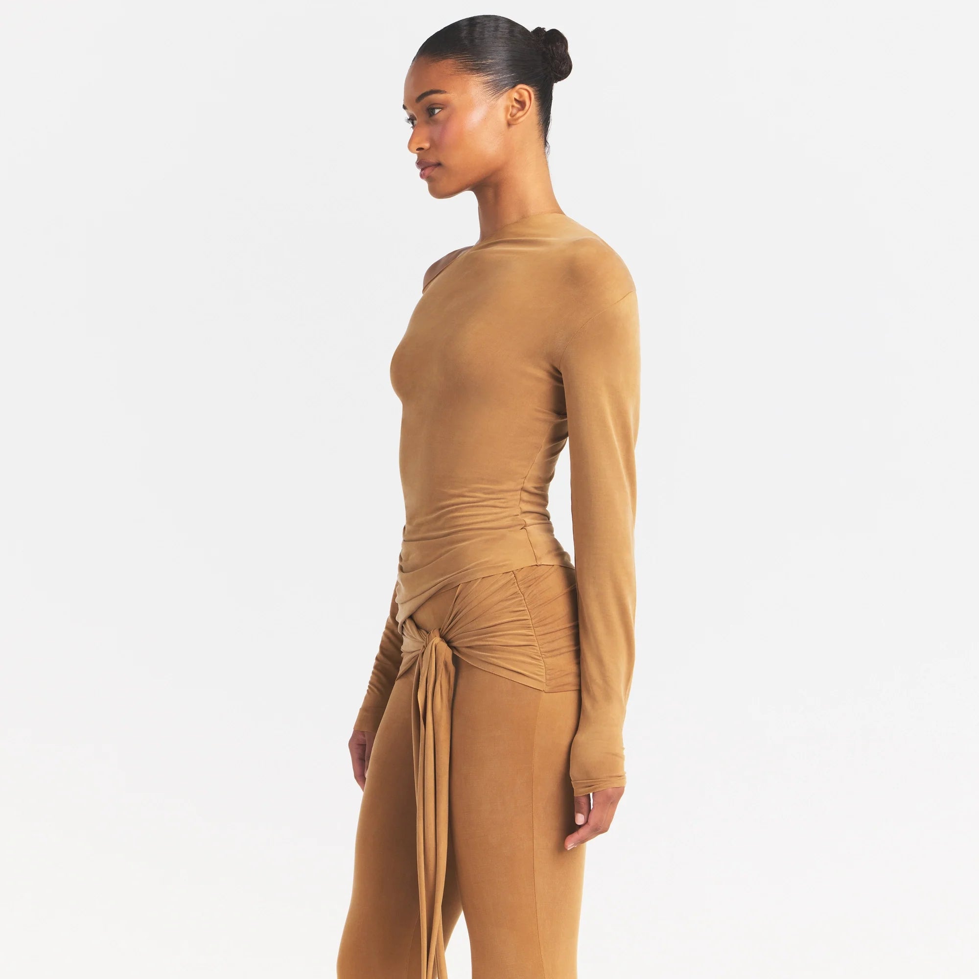 Cupro Jersey Asymmetrical Top