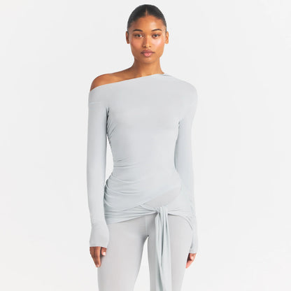 Cupro Jersey Asymmetrical Top