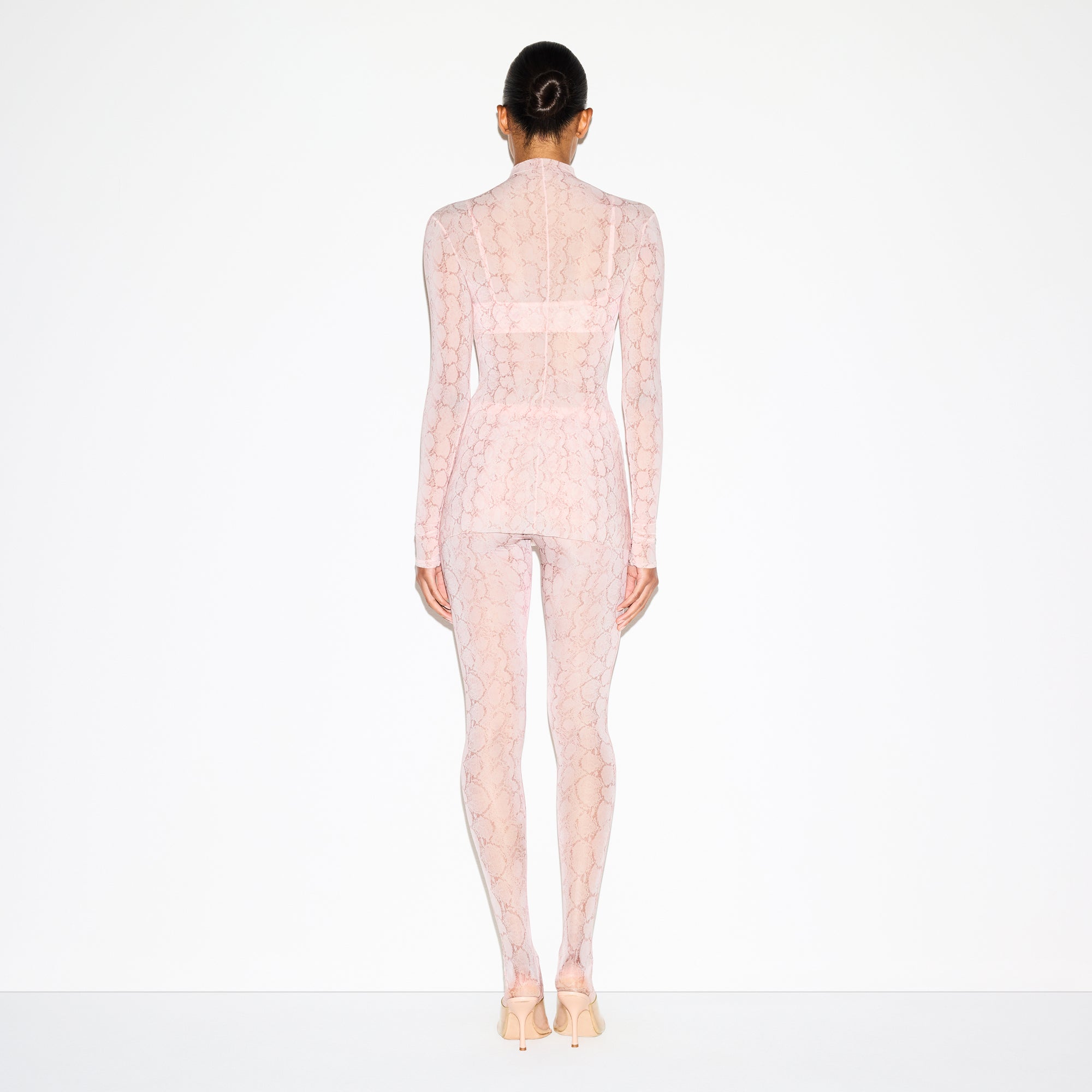 MILKY SHEER TUNIC | ROSE PASTEL SNAKE PRINT
