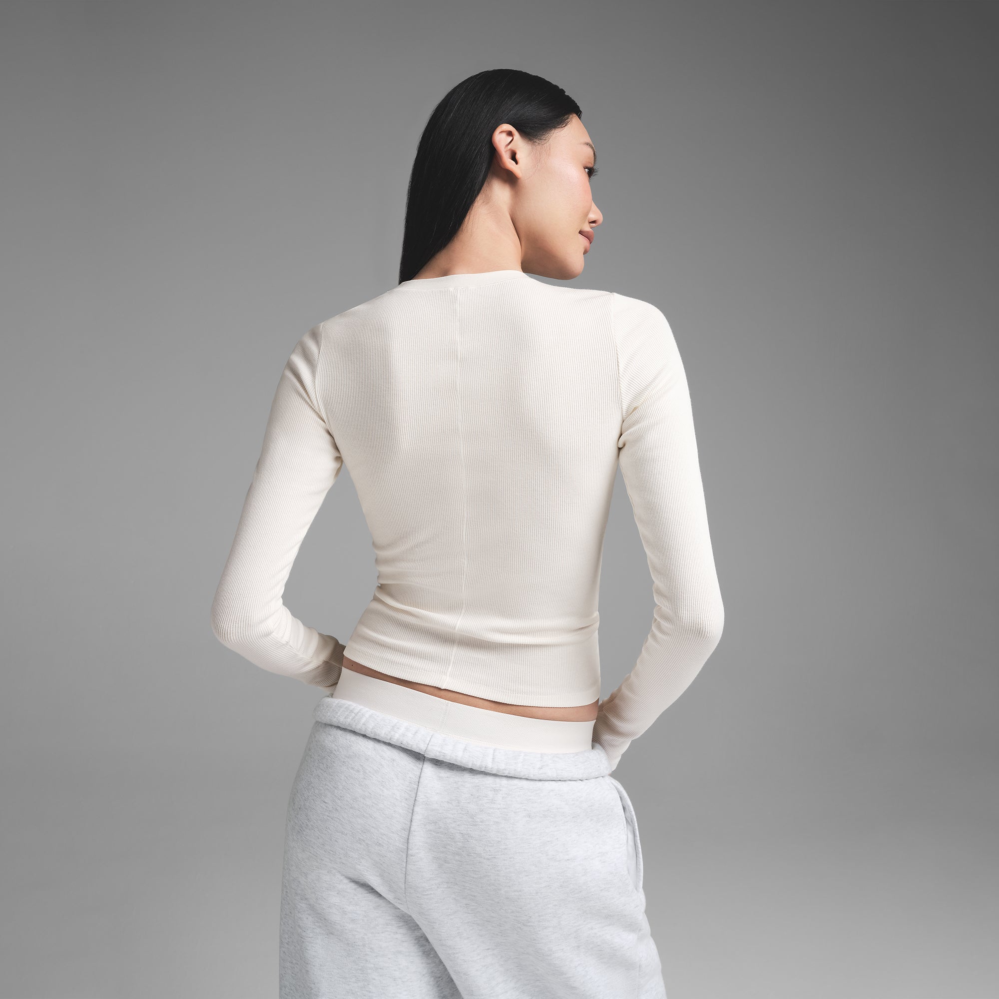 Cotton Rib Long Sleeve T-shirt