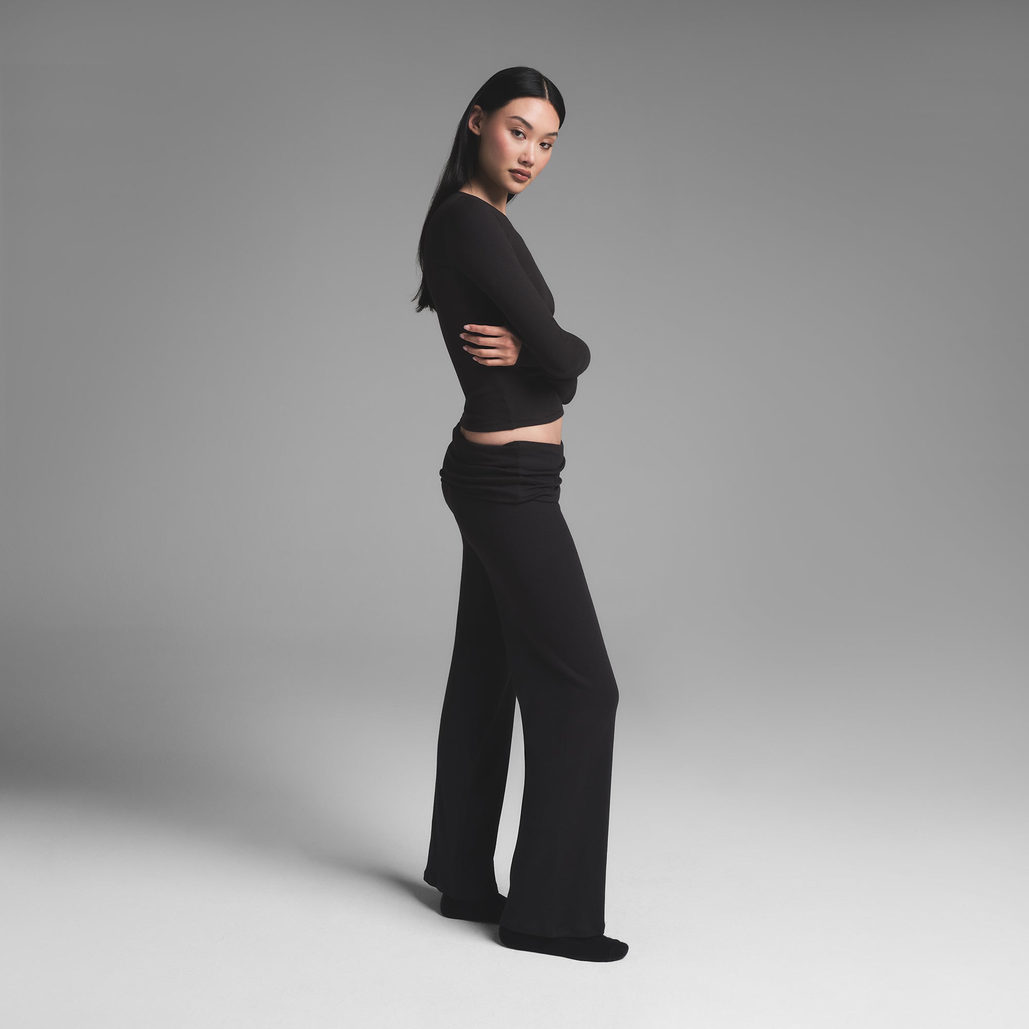 Cotton Rib Long Sleeve T-shirt