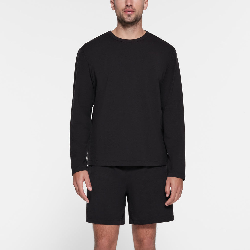 JERSEY LOUNGE MENS RELAXED LONG SLEEVE T-SHIRT | OBSIDIAN