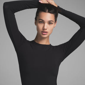 SKIMS SLEEP SUPER CROPPED LONG SLEEVE | ONYX