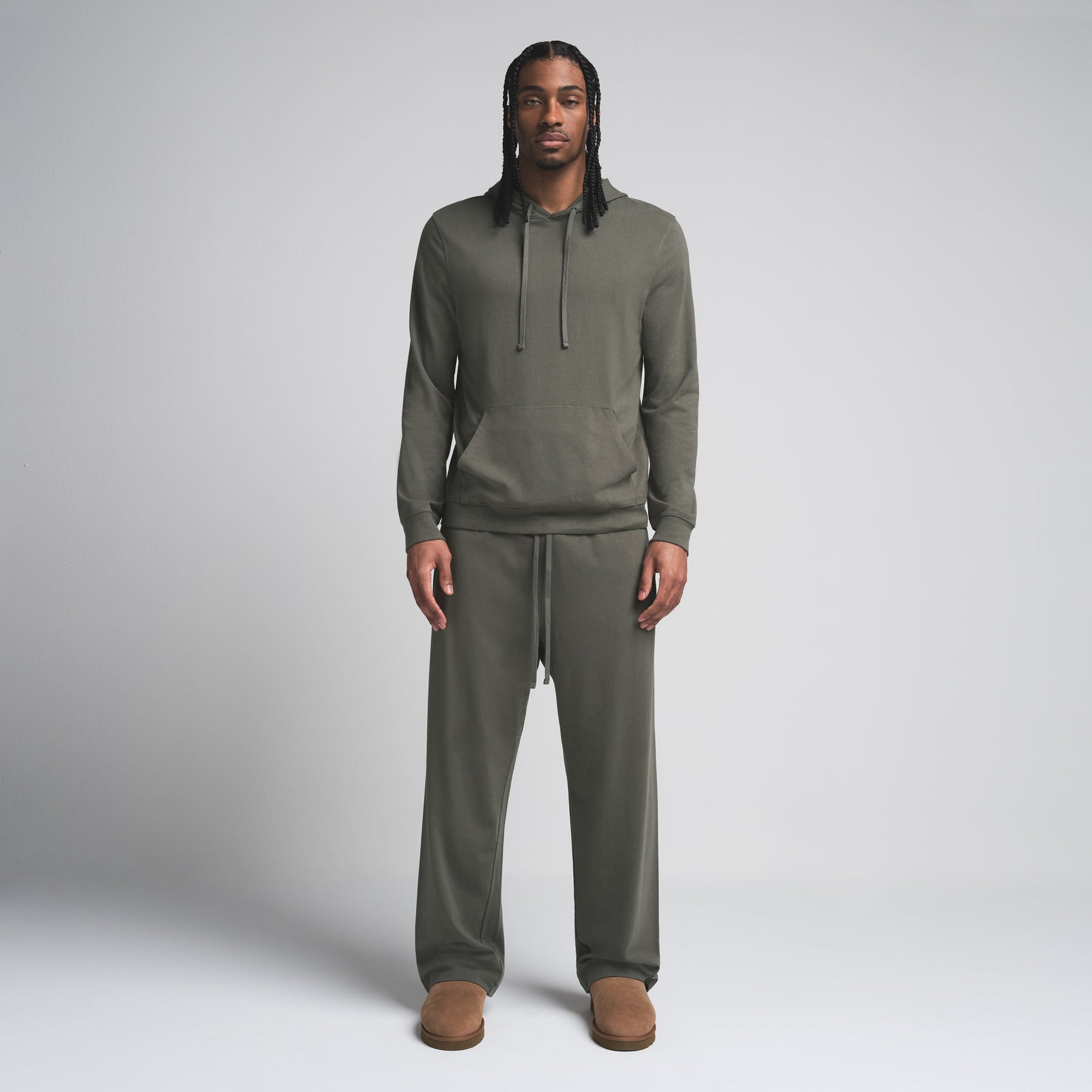 JERSEY LOUNGE MENS HOODIE | BASIL