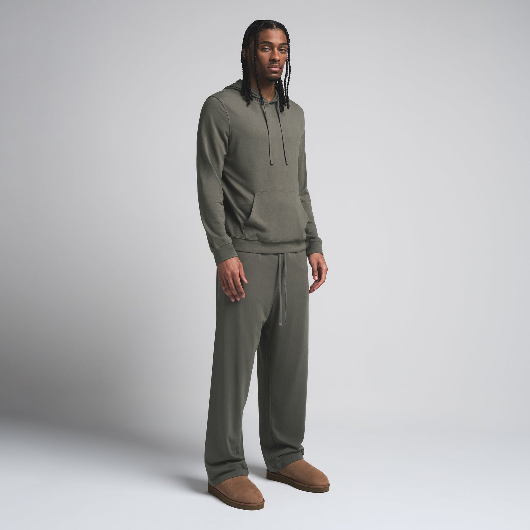 JERSEY LOUNGE MENS HOODIE | BASIL