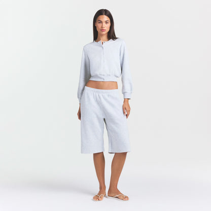 Cotton Fleece Shrunken Cardigan