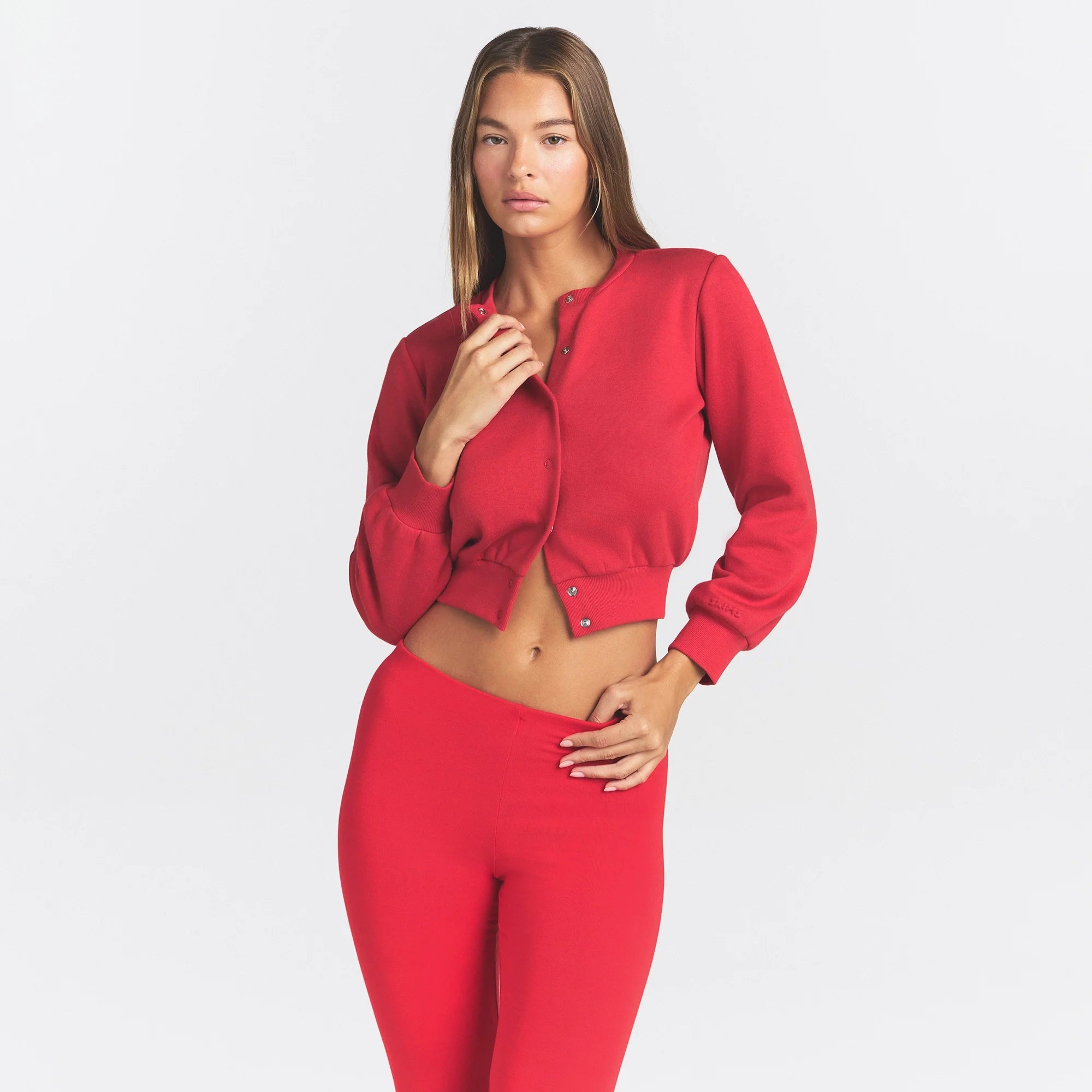 Cotton Fleece Shrunken Cardigan