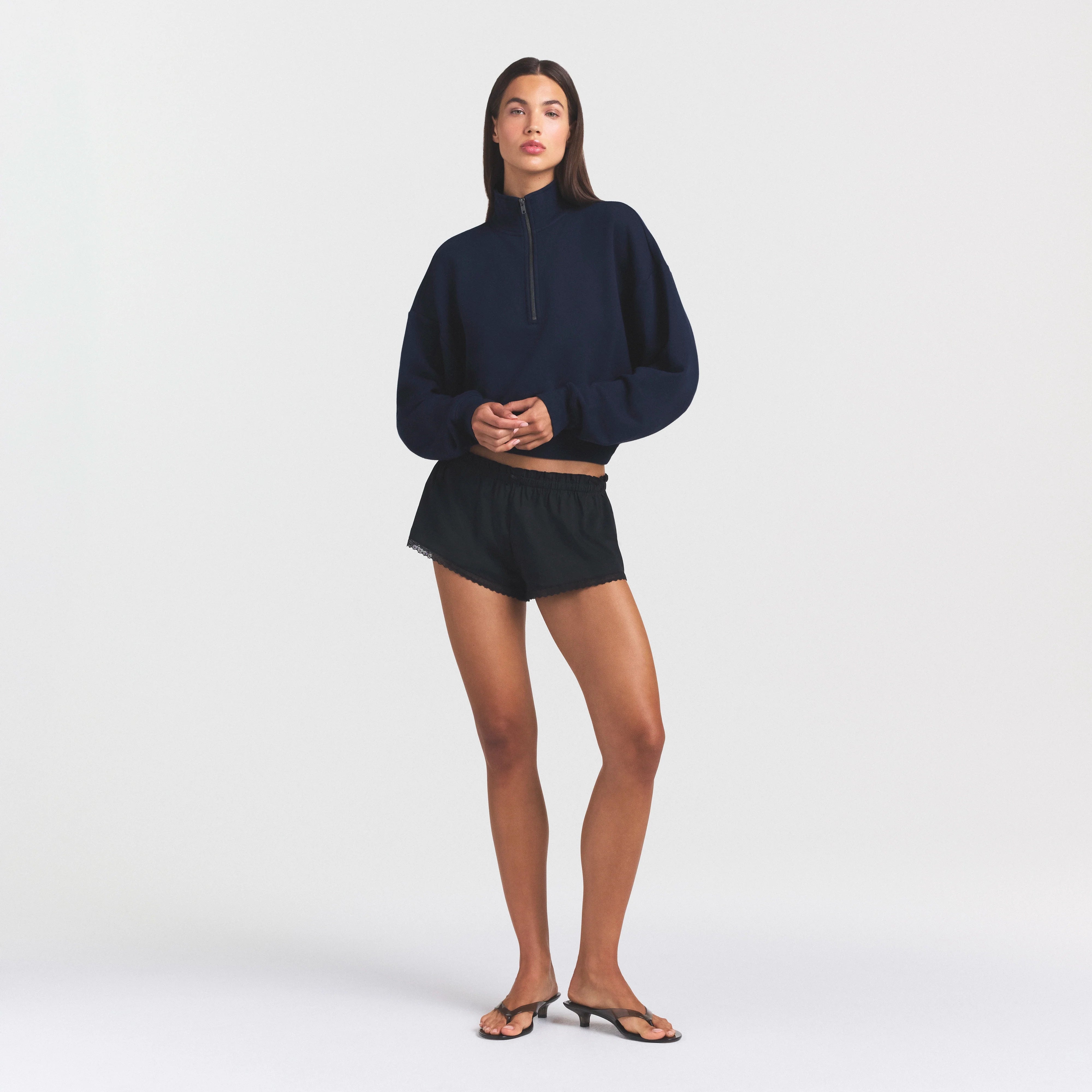 Drapey French Terry Half Zip