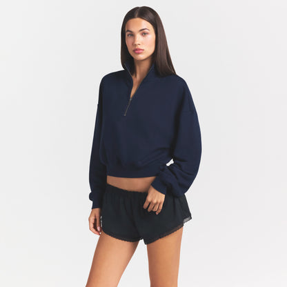 Drapey French Terry Half Zip