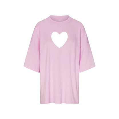 WORN IN JERSEY HEART OVERSIZED T-SHIRT | BABY PINK