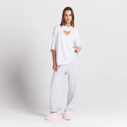 WORN IN JERSEY HEART OVERSIZED T-SHIRT | SNOW