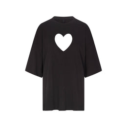 WORN IN JERSEY HEART OVERSIZED T-SHIRT | WASHED ONYX