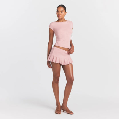 Heavy Pointelle Boatneck Tee