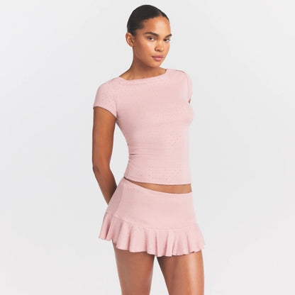Heavy Pointelle Boatneck Tee