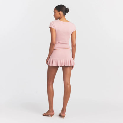 Heavy Pointelle Boatneck Tee