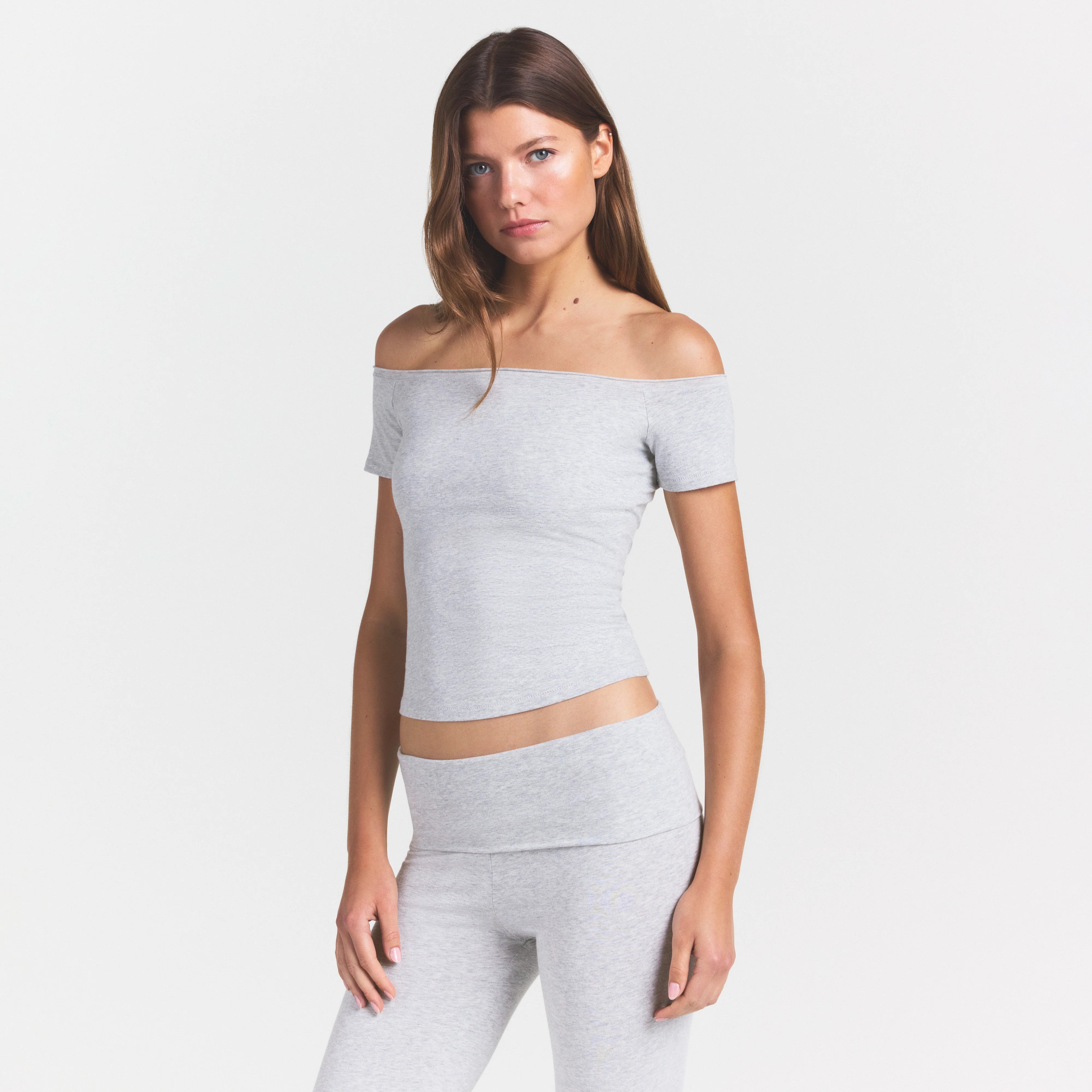 Cotton Jersey Off the Shoulder Top