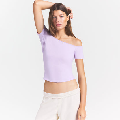 Cotton Jersey Off the Shoulder Top