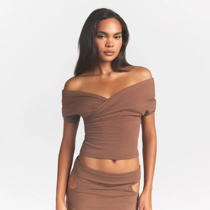 Cotton Jersey Wrap Top