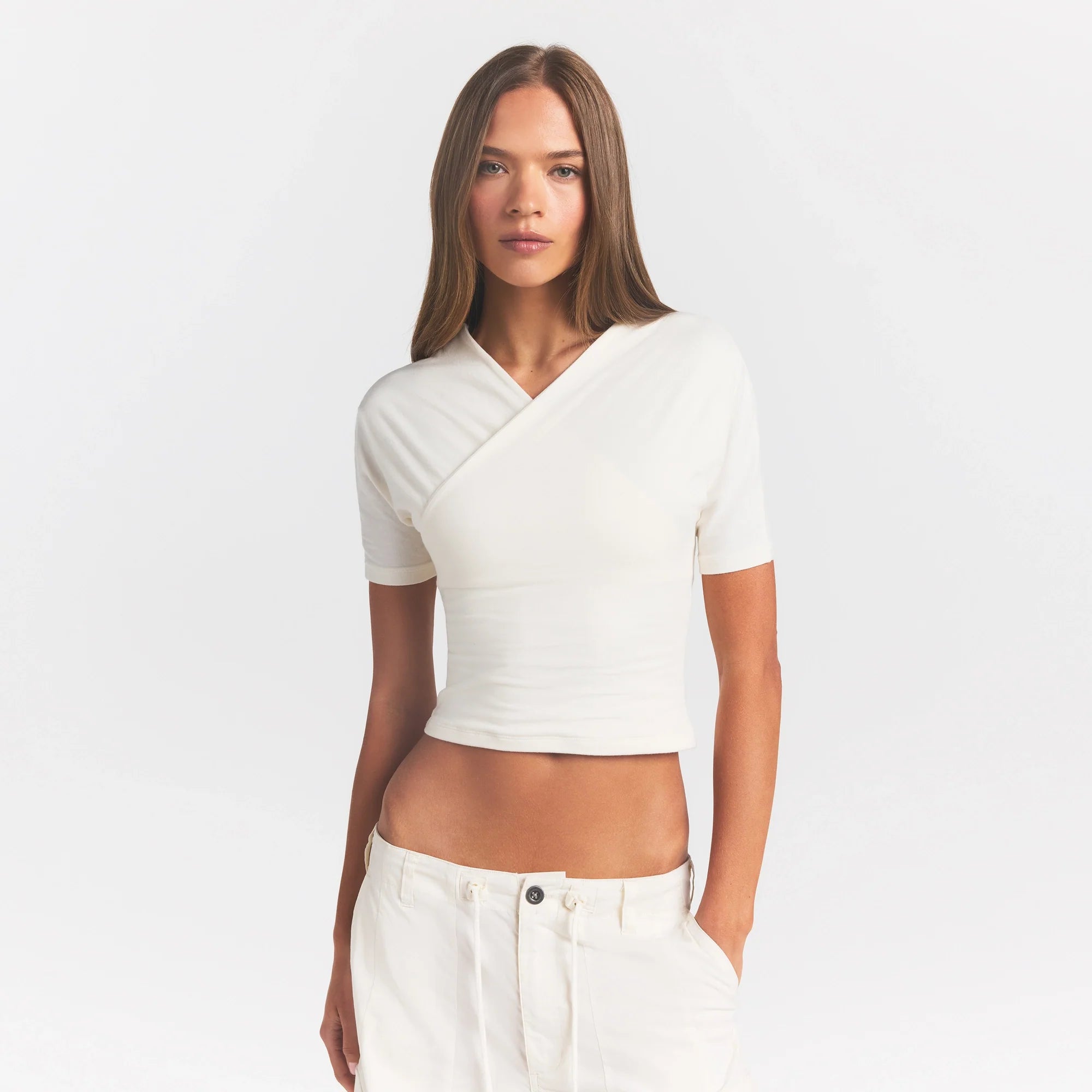 Cotton Jersey Wrap Top