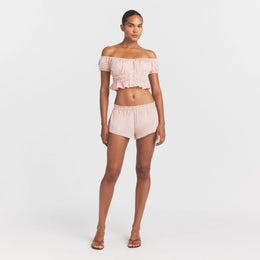 Poplin Apparel Off the Shoulder Top