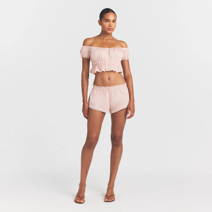 Poplin Apparel Off the Shoulder Top
