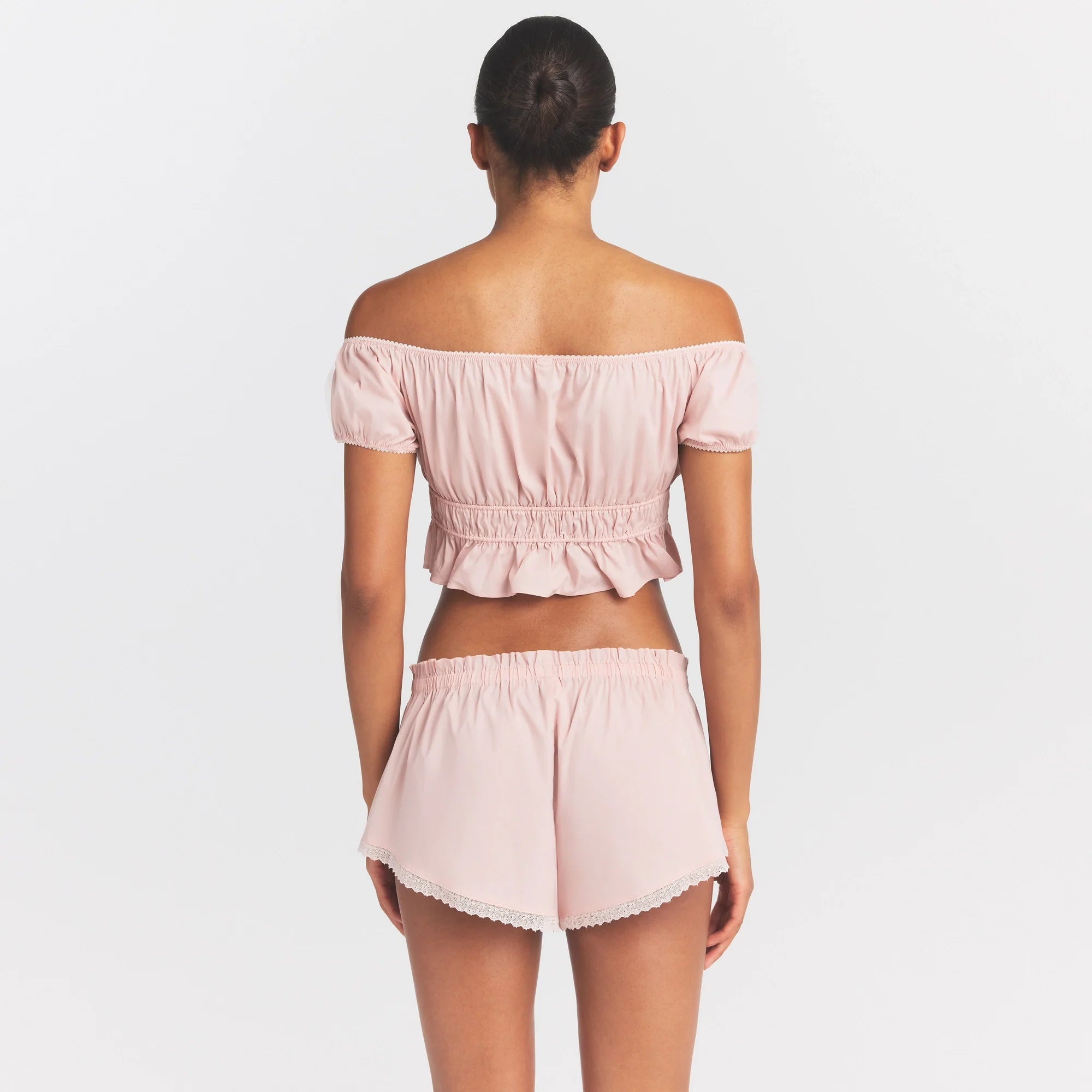 Poplin Apparel Off the Shoulder Top