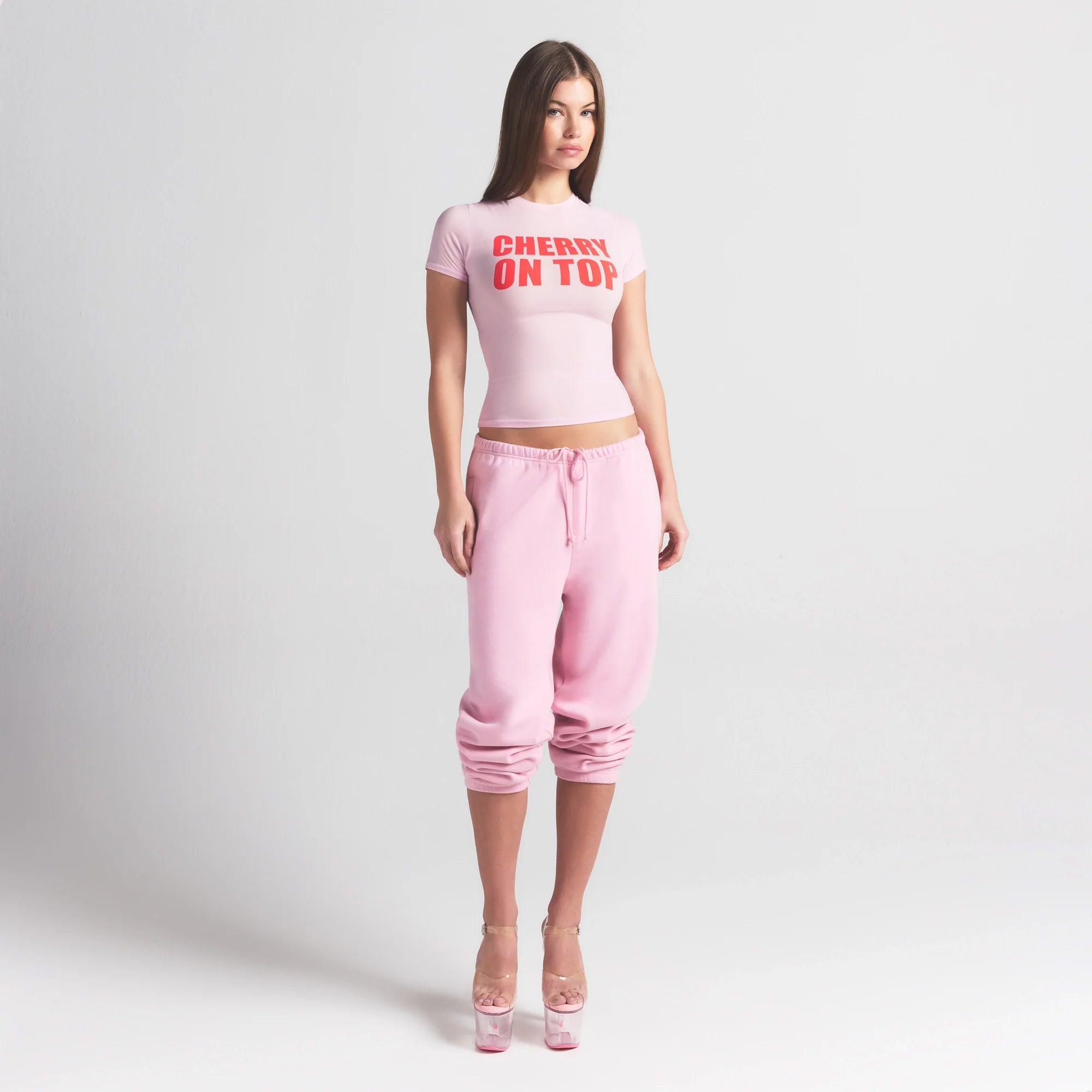 FITS EVERYBODY T-SHIRT | BABY PINK CHERRY ON TOP