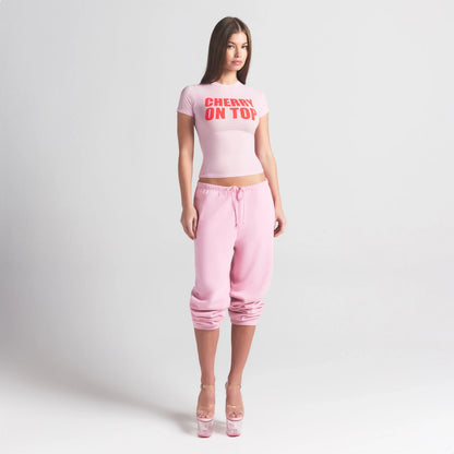 FITS EVERYBODY T-SHIRT | BABY PINK CHERRY ON TOP