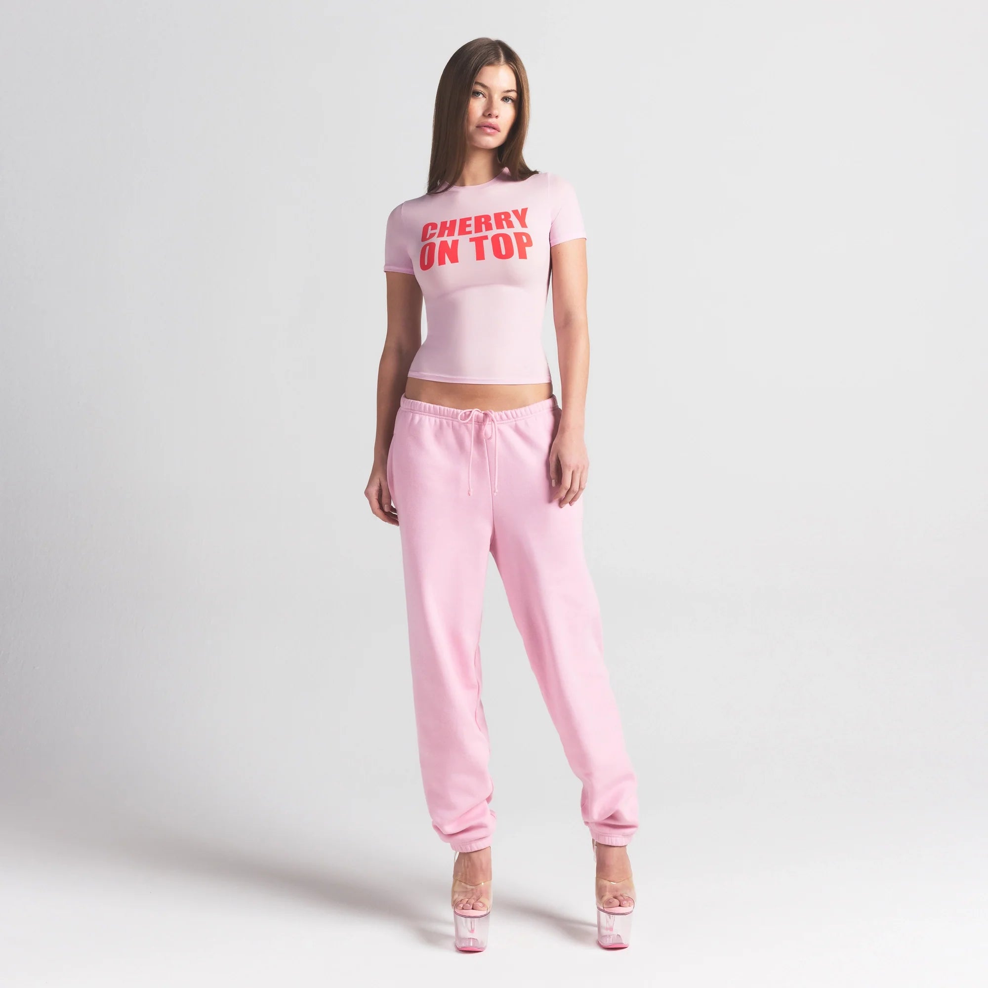 FITS EVERYBODY T-SHIRT | BABY PINK CHERRY ON TOP
