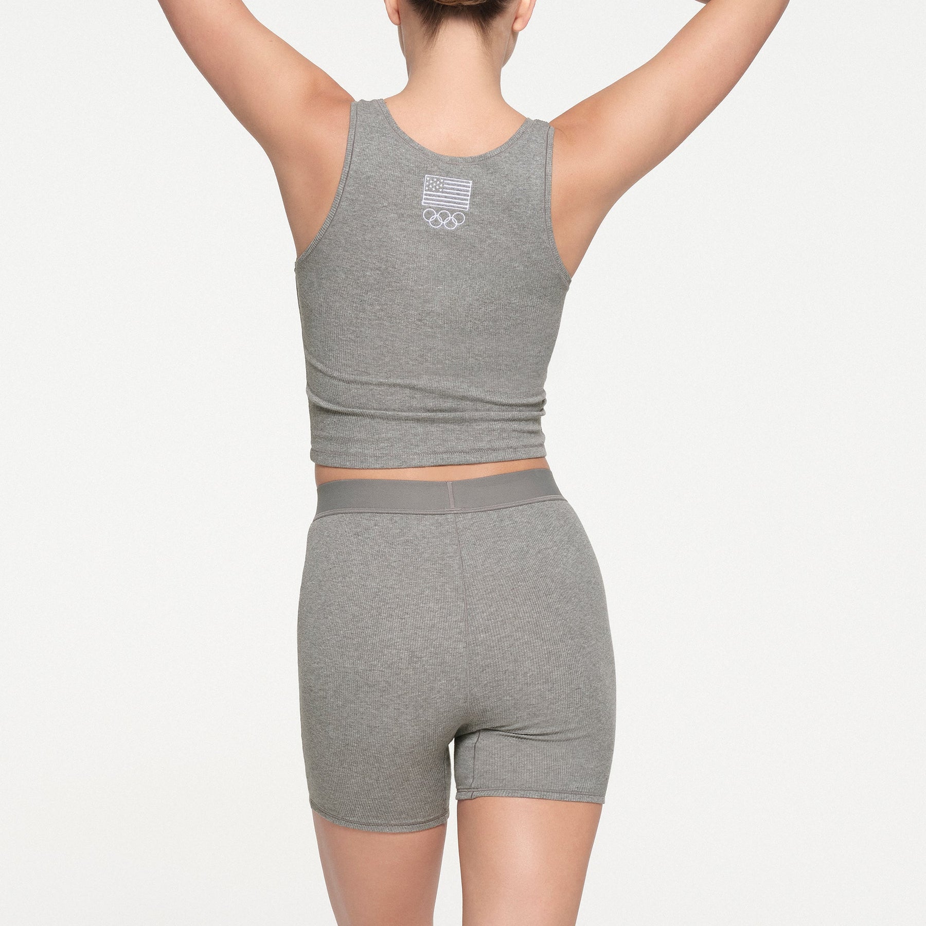 SKIMS FOR TEAM USA COTTON RIB OLYMPIC TANK | HEATHER GREY