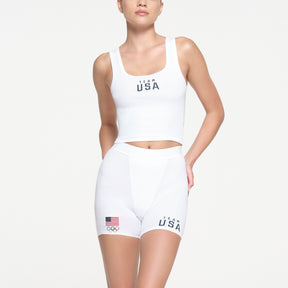 SKIMS FOR TEAM USA COTTON RIB OLYMPIC TANK | WHITE