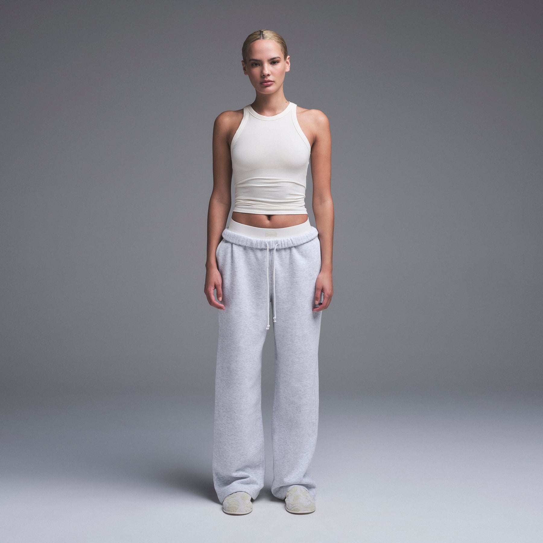 COTTON JERSEY CREW NECK TANK | MARBLE
